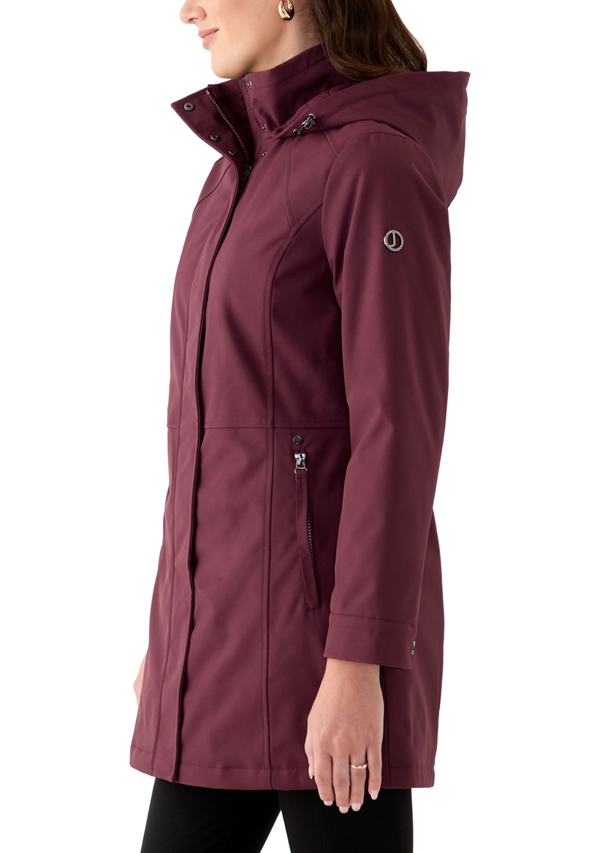 Womens Zip Up Anorak Raincoat with Pockets