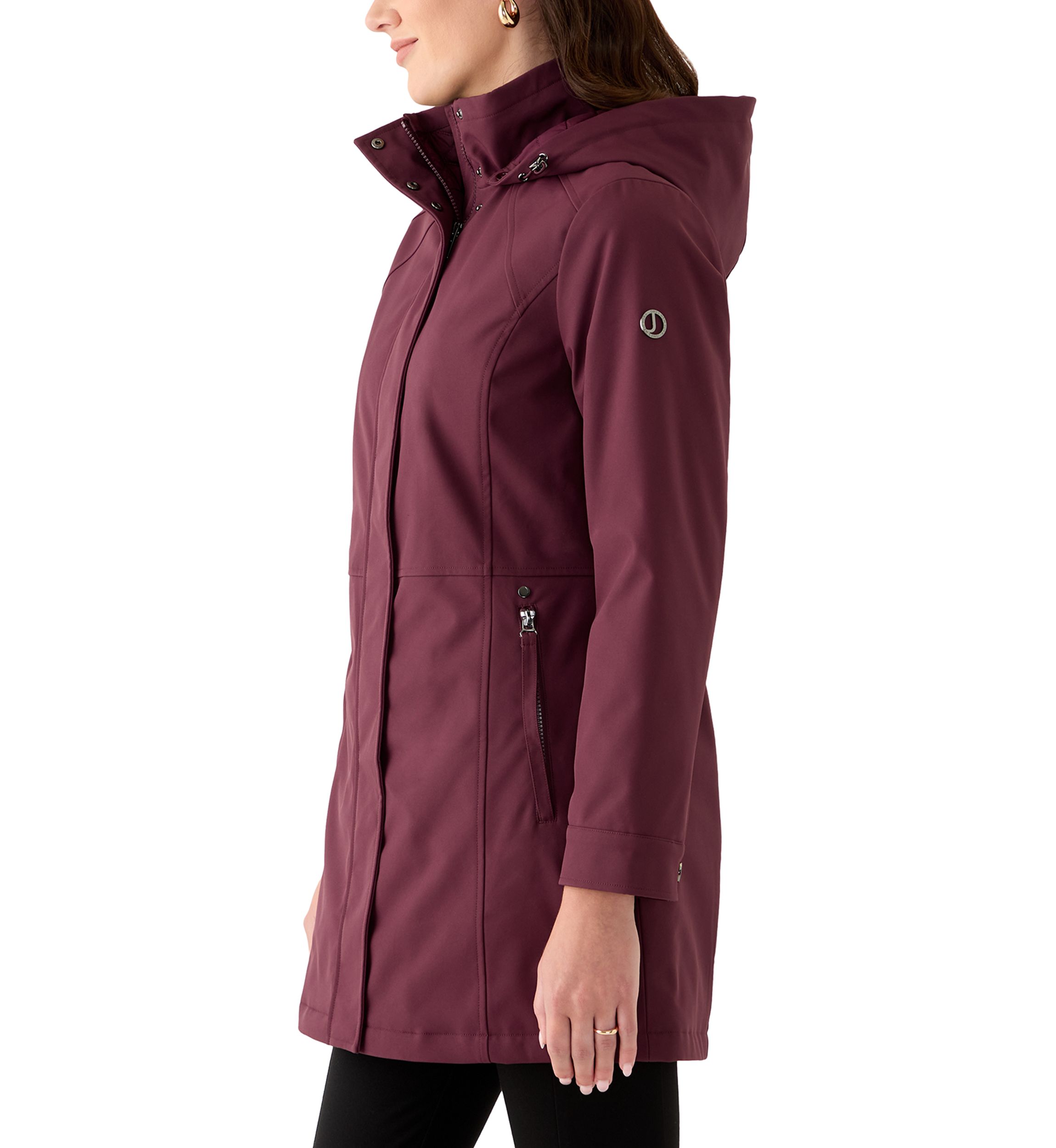 Womens Zip Up Anorak Raincoat with Pockets