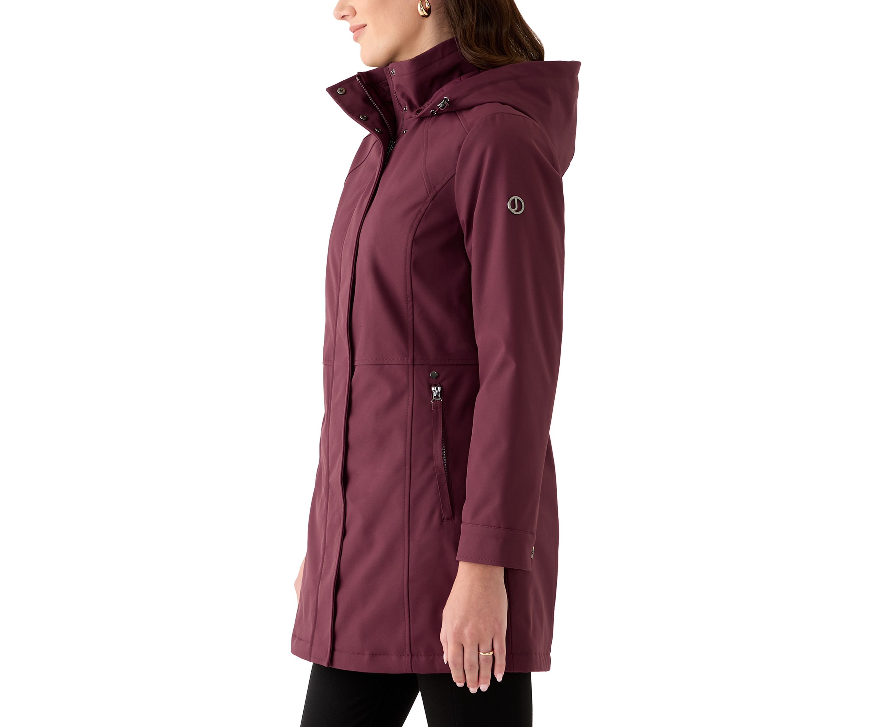 Womens Zip Up Anorak Raincoat with Pockets
