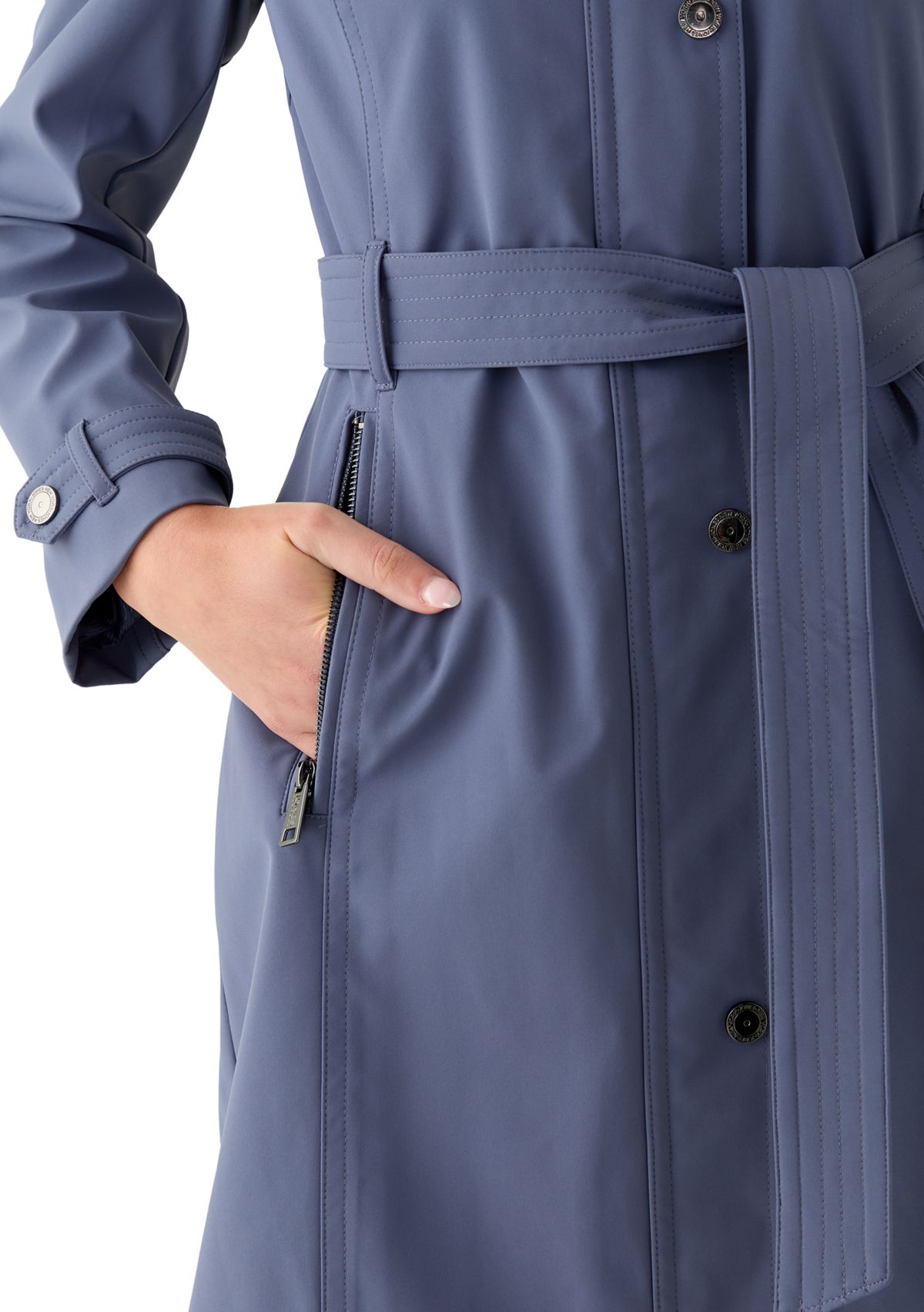 Womens Zip Up Walker Coat with Multi Stitch