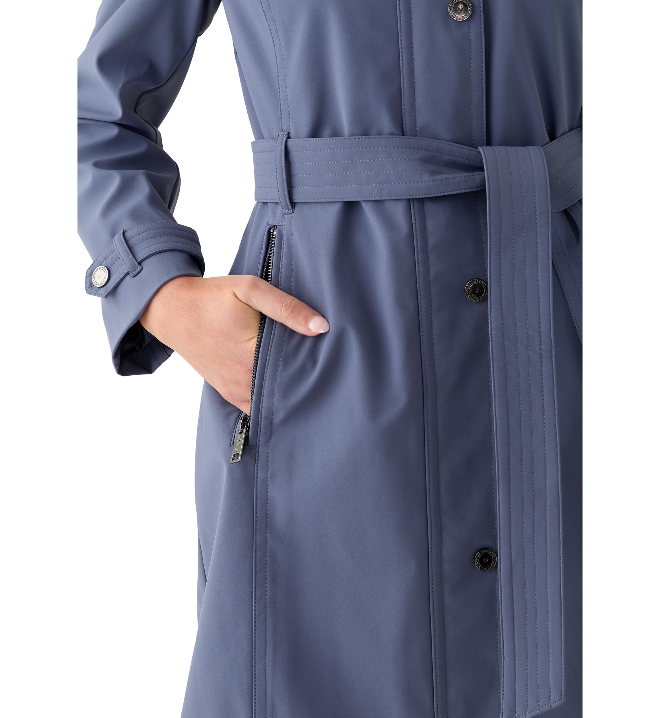 Womens Zip Up Walker Coat with Multi Stitch