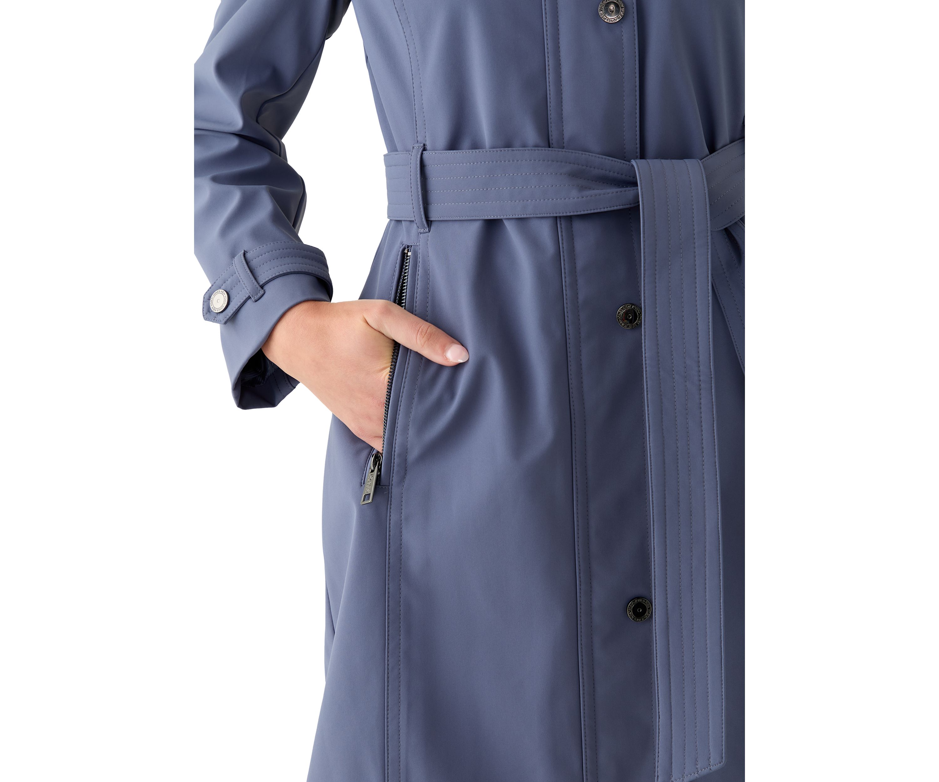 Womens Zip Up Walker Coat with Multi Stitch