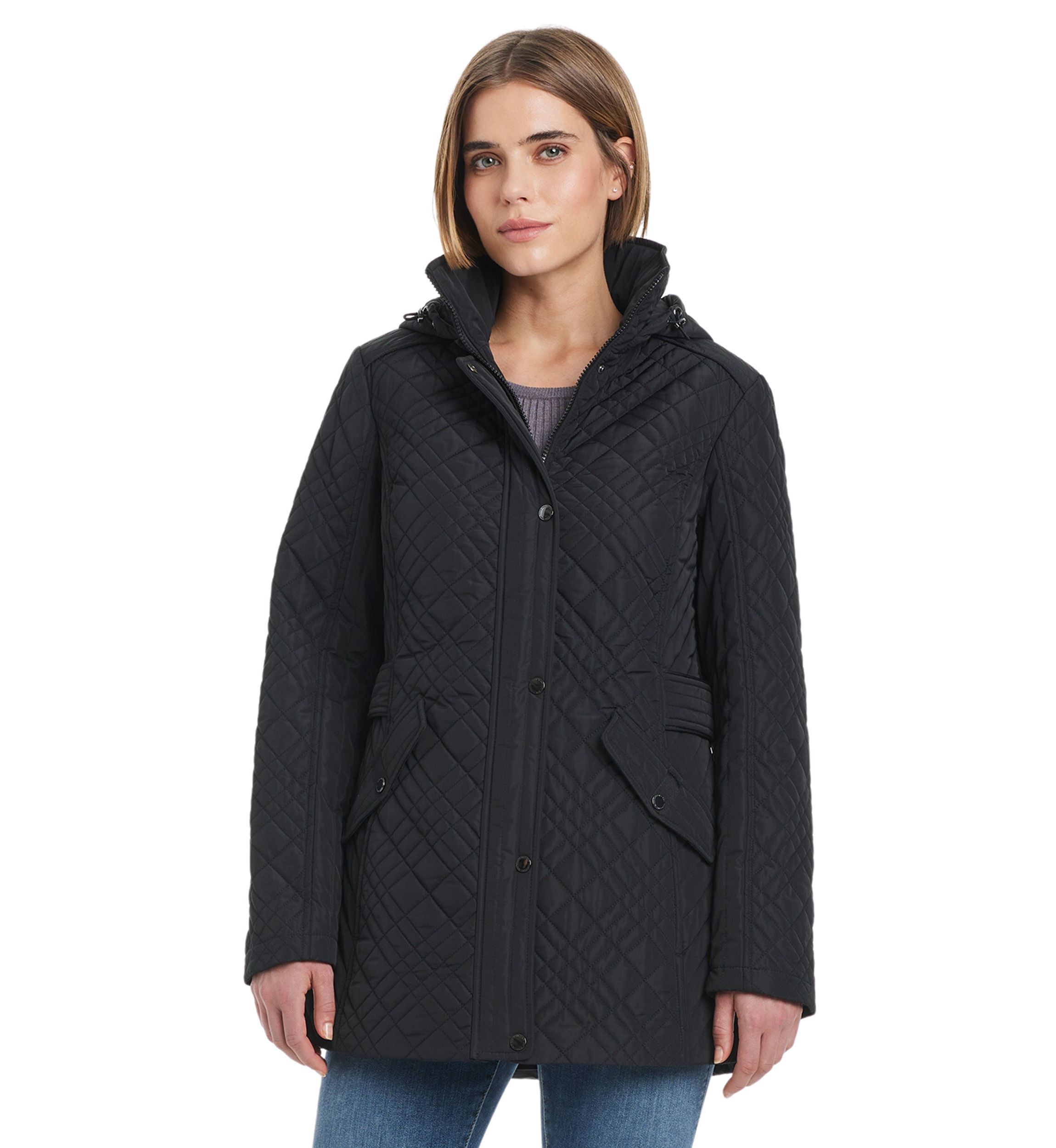 Womens Mix Detail Quilted Jacket