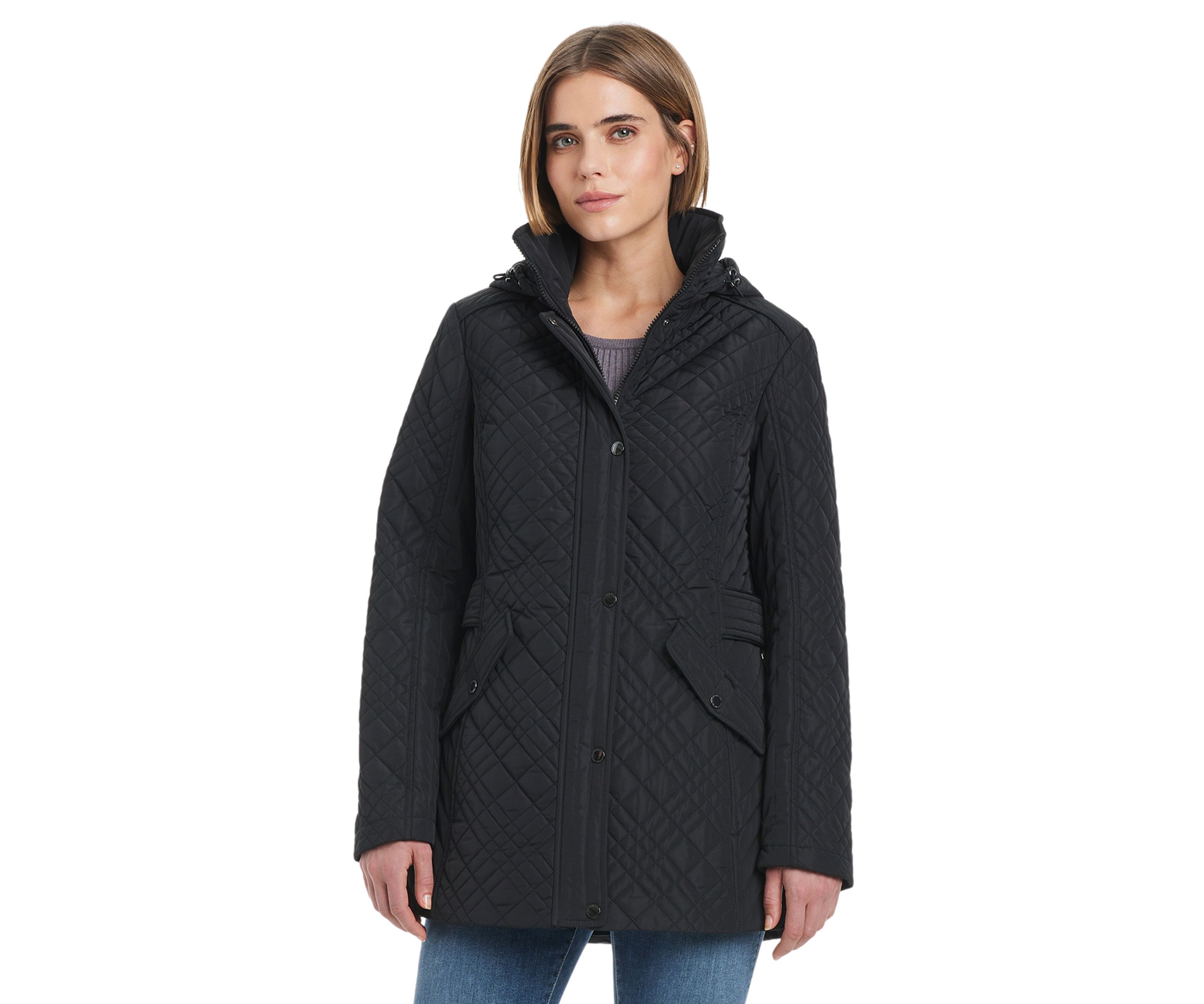 Womens Mix Detail Quilted Jacket