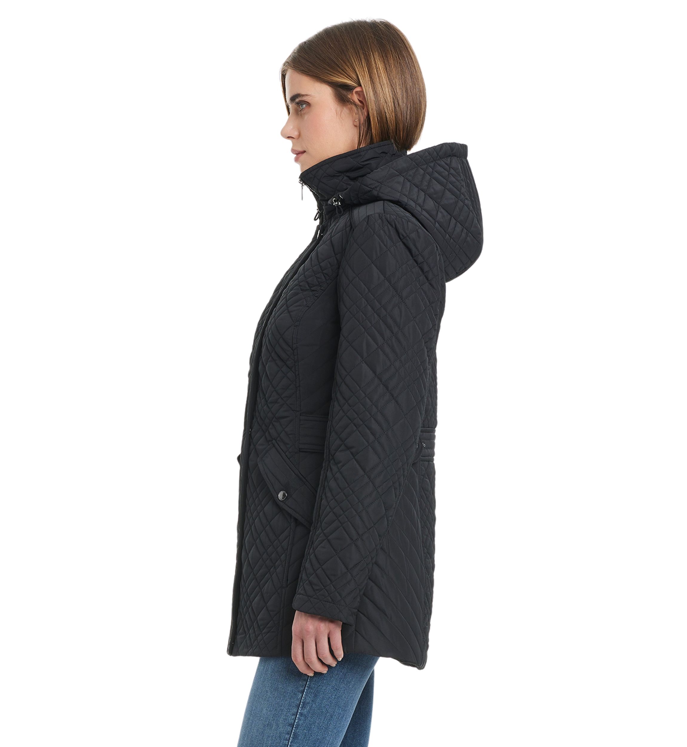 Womens Mix Detail Quilted Jacket