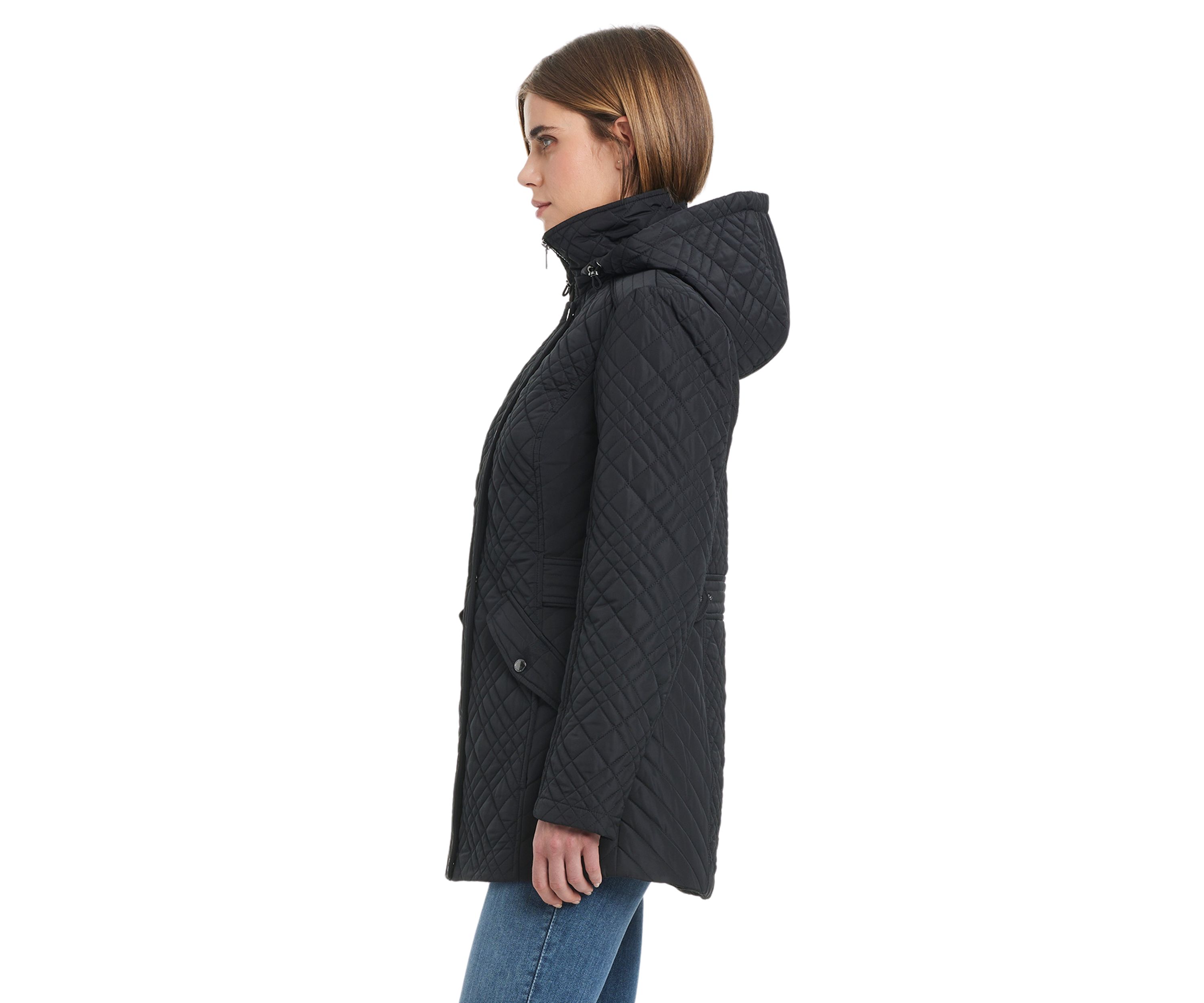 Womens Mix Detail Quilted Jacket