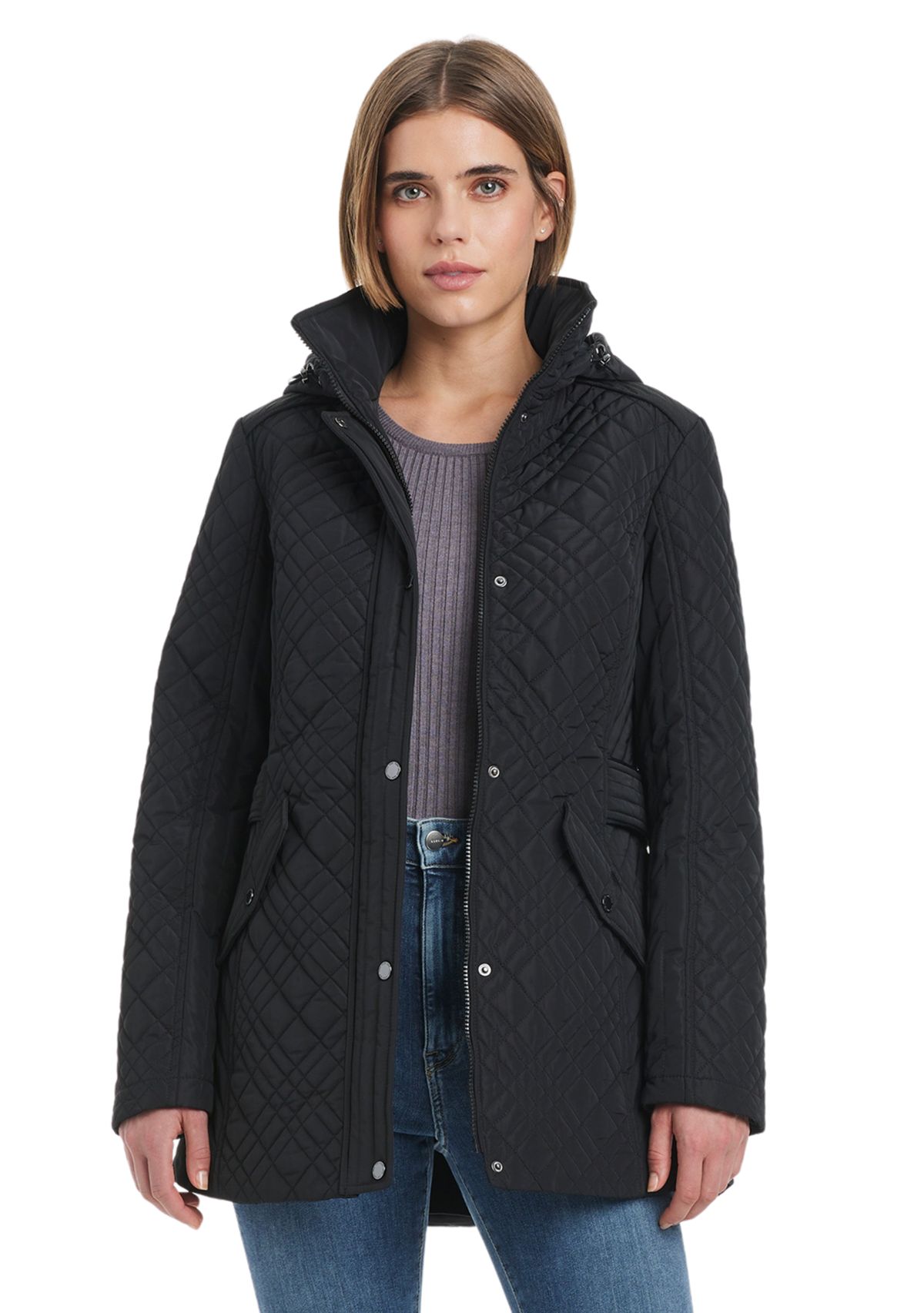 Womens Mix Detail Quilted Jacket