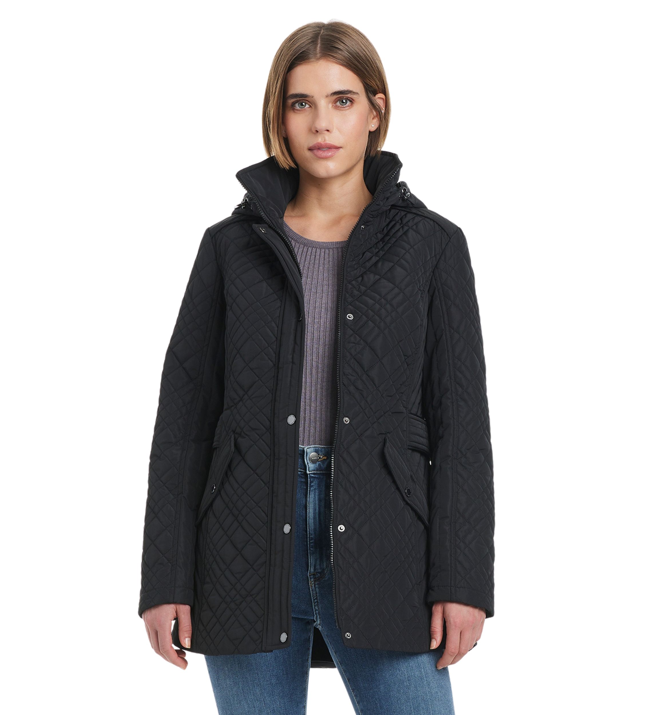 Womens Mix Detail Quilted Jacket