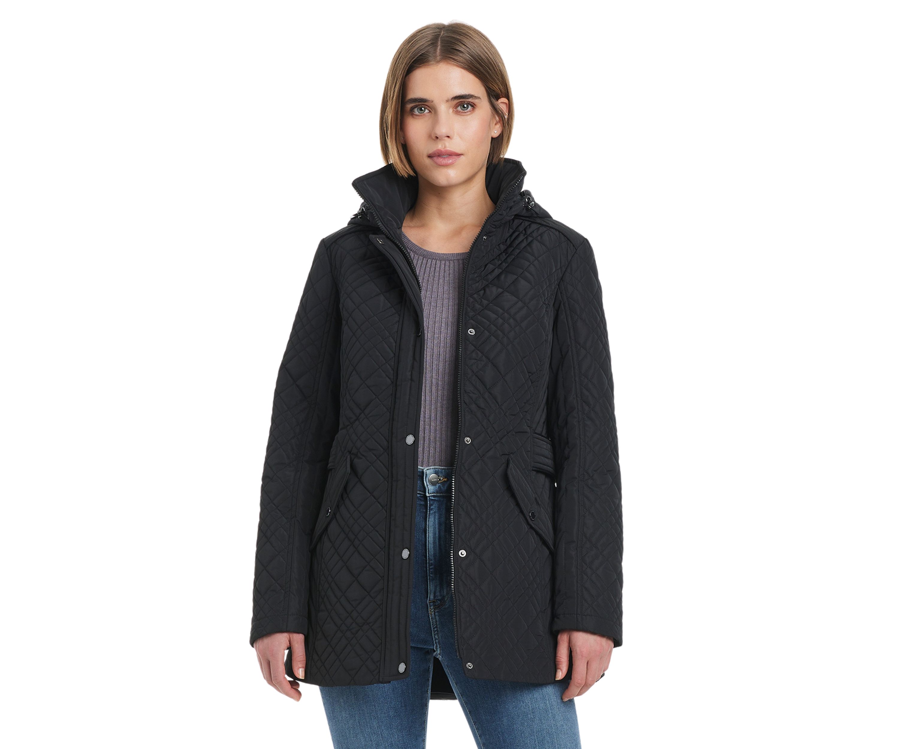 Womens Mix Detail Quilted Jacket