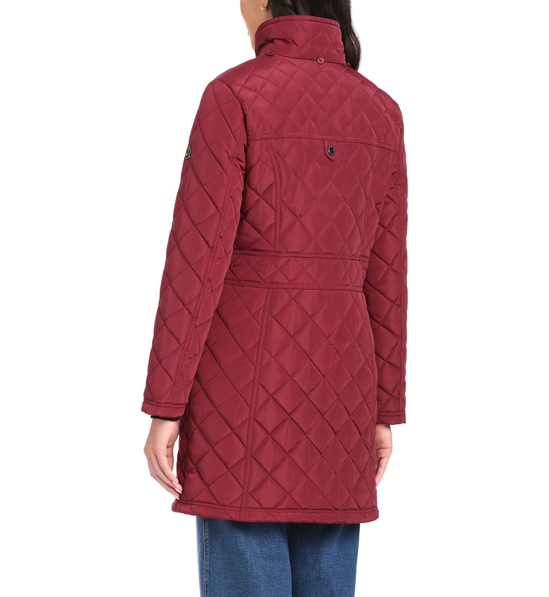 Womens Quilted Walker Coat with Front Flap Pocket
