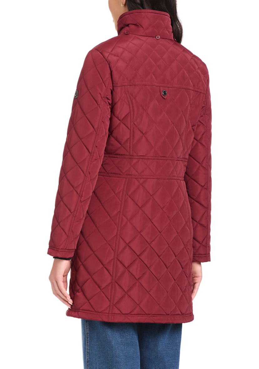 Womens Quilted Walker Coat with Front Flap Pocket