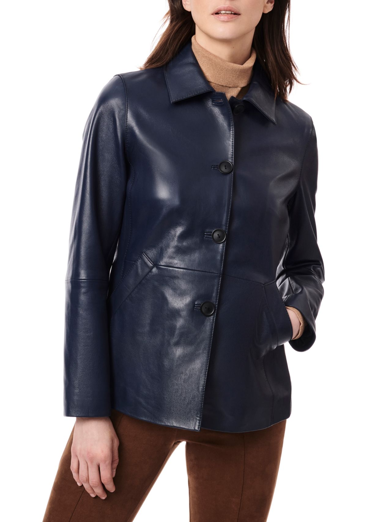 Womens Faux Leather Barn Jacket