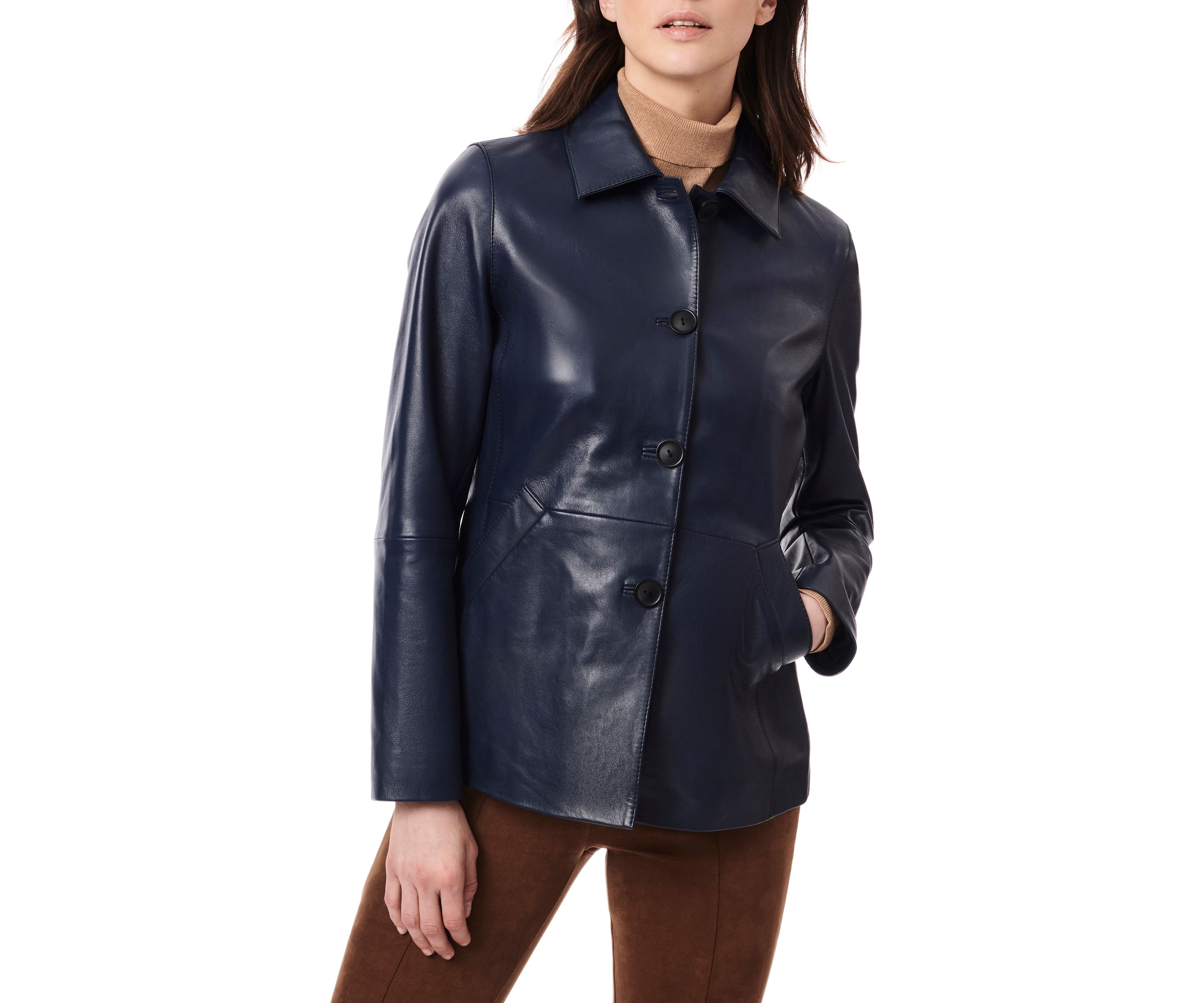 Womens Faux Leather Barn Jacket