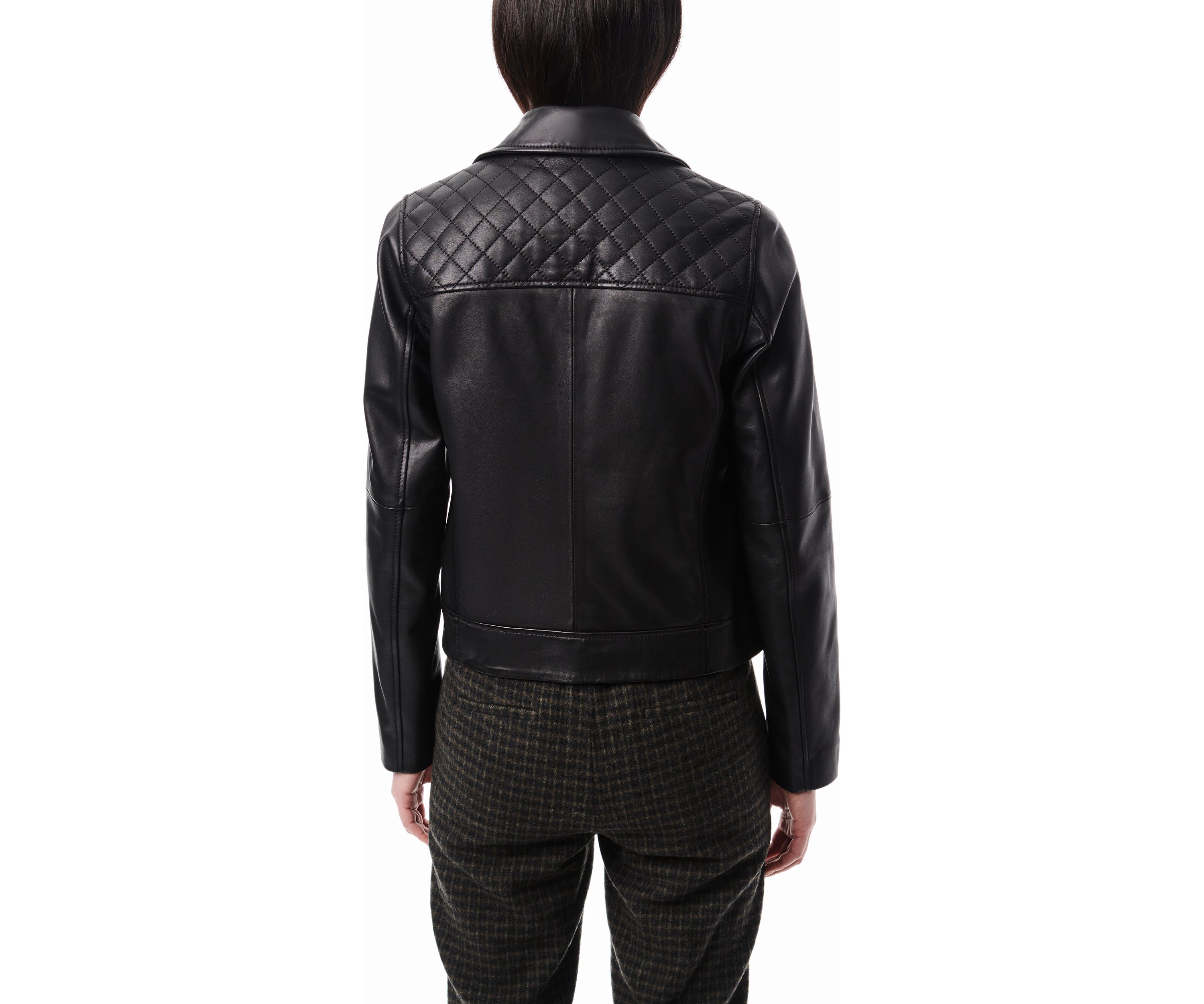 Womens Classic Leather Moto Jacket