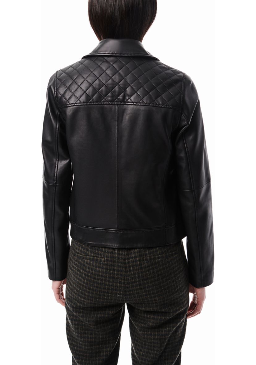 Womens Classic Leather Moto Jacket