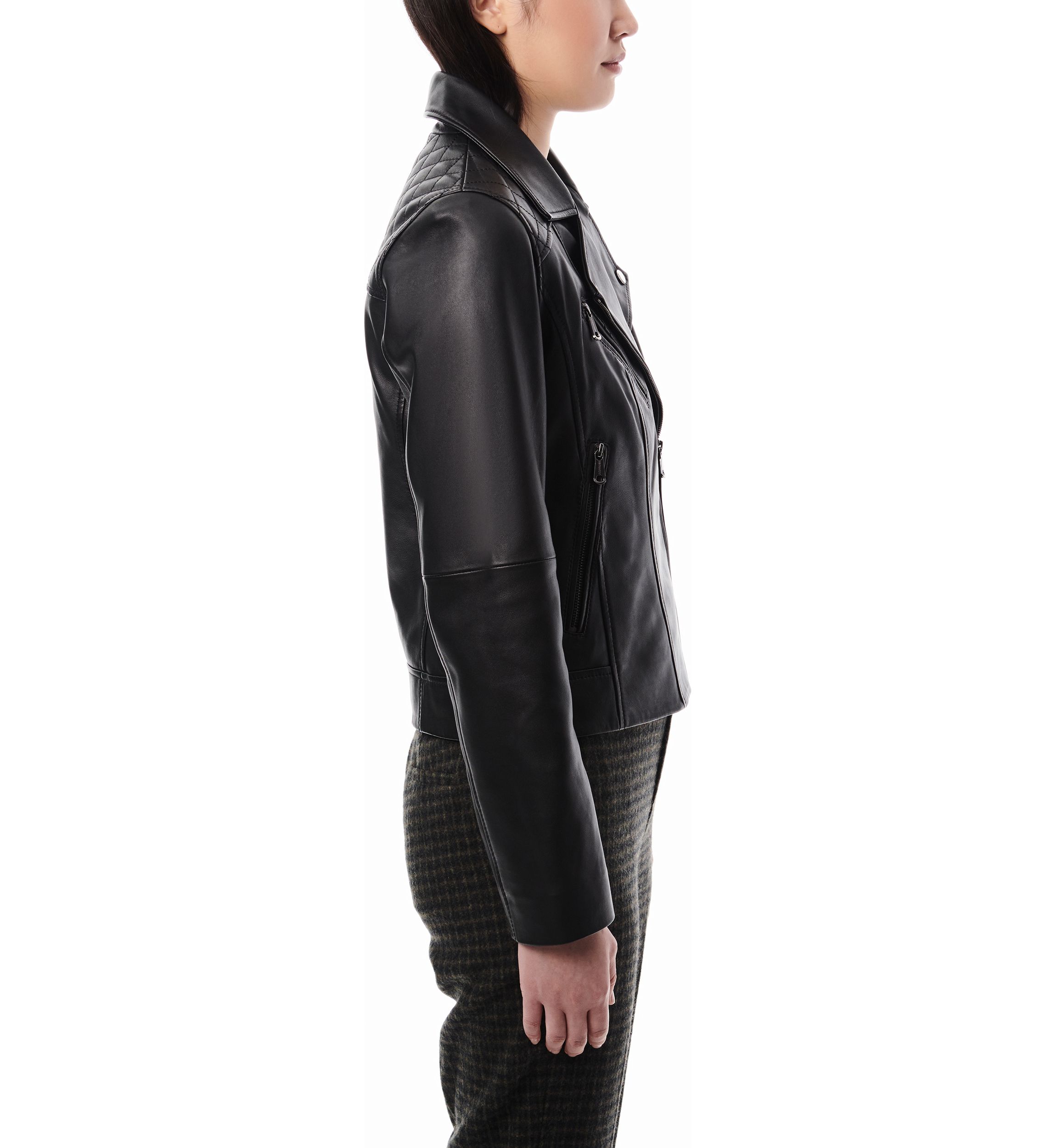 Womens Classic Leather Moto Jacket