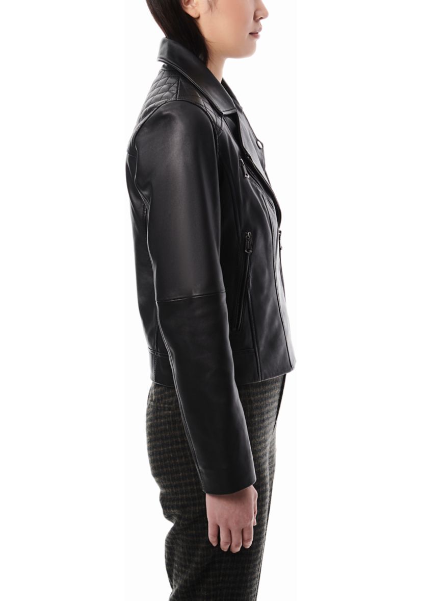 Womens Classic Leather Moto Jacket