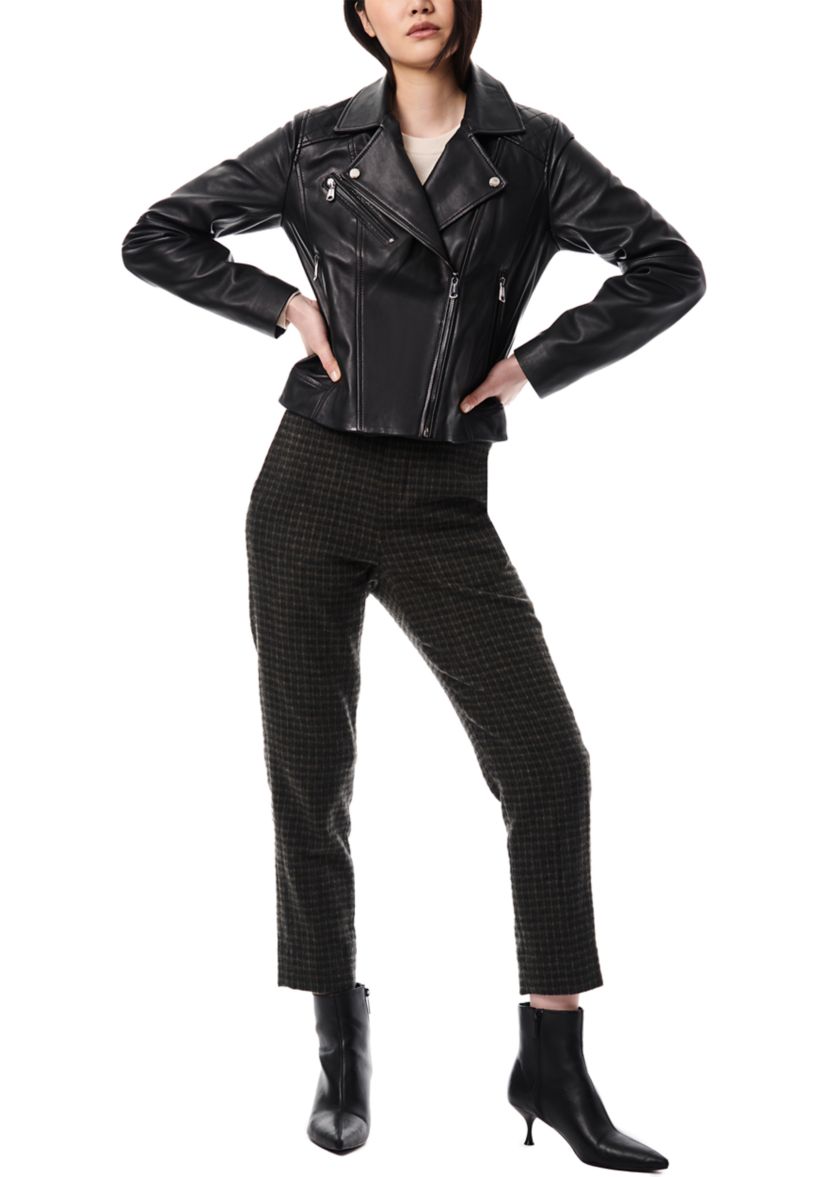 Womens Classic Leather Moto Jacket