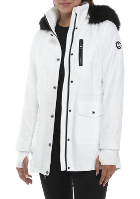 MICHAEL Michael Kors Camo Soft-Shell Anorak Jacket with Faux Fur | belk