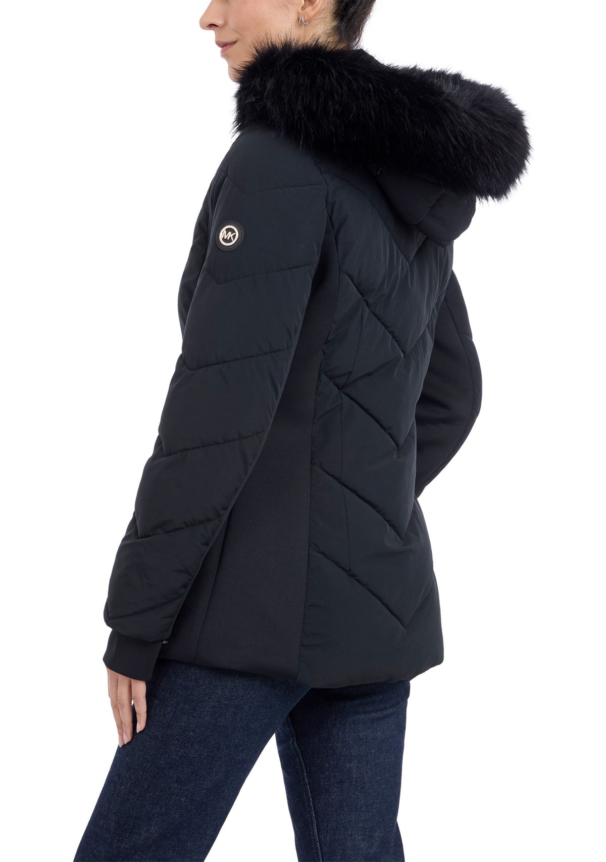 Womens Puffer Coat with Fur Hood
