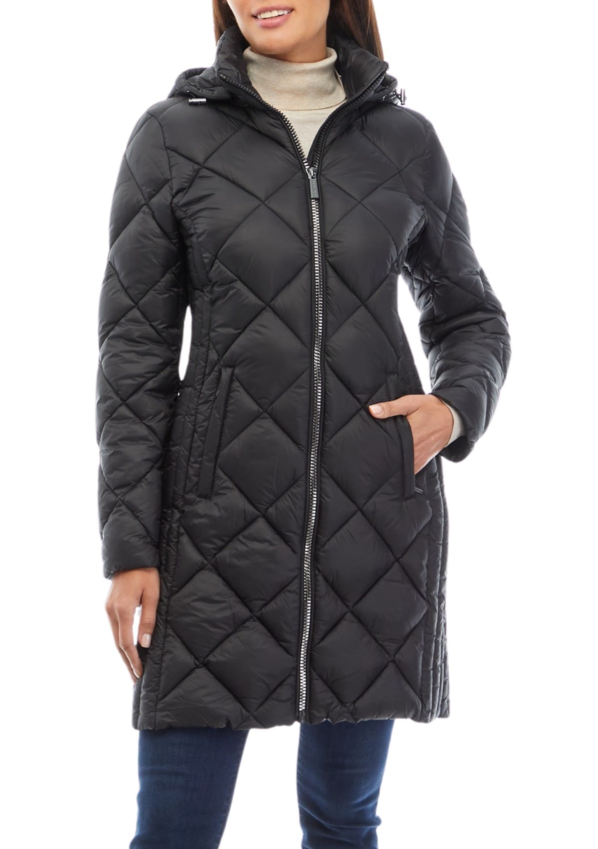 Womens Long Packable Puffer Coat