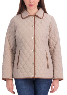 MICHAEL Michael Kors Women's Quilted Jacket with Trim, Large