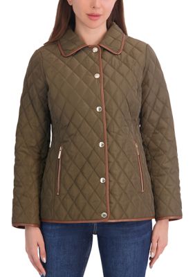 MICHAEL Michael Kors Women's Quilted Jacket with Trim, Large