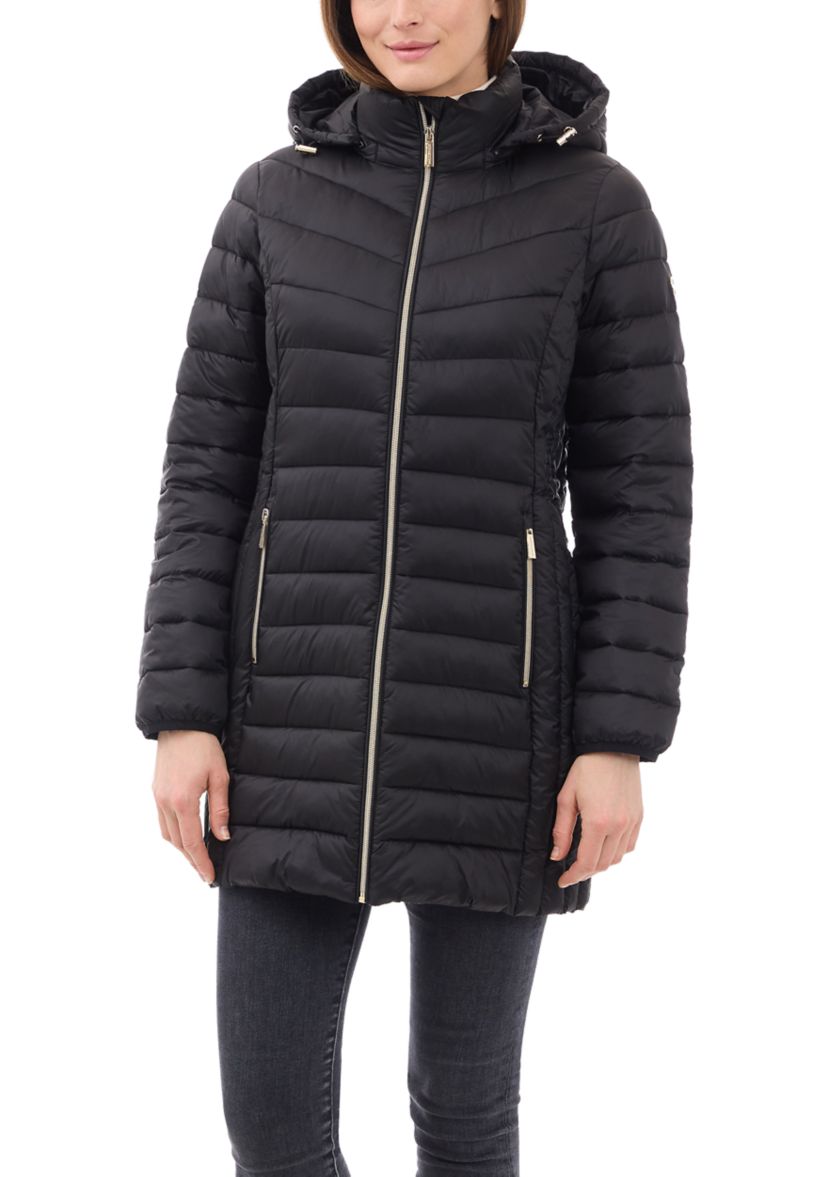 Women’s Packable 3/4 Zip-up Puffer With Hood