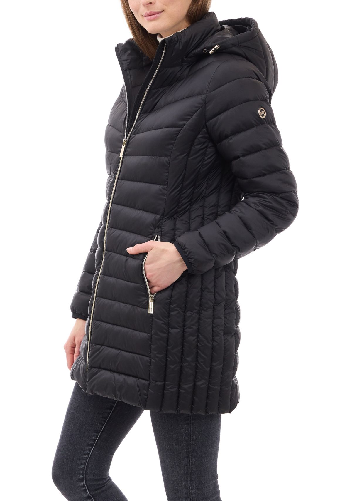 Women’s Packable 3/4 Zip-up Puffer With Hood