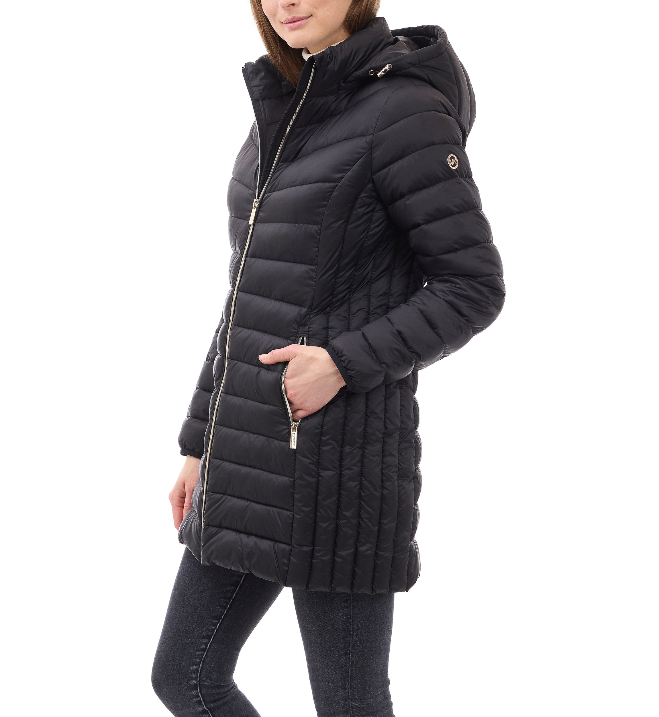 Women’s Packable 3/4 Zip-up Puffer With Hood
