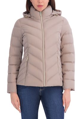 MICHAEL Michael Kors Women's Short Puffer Jacket with Hood, XL