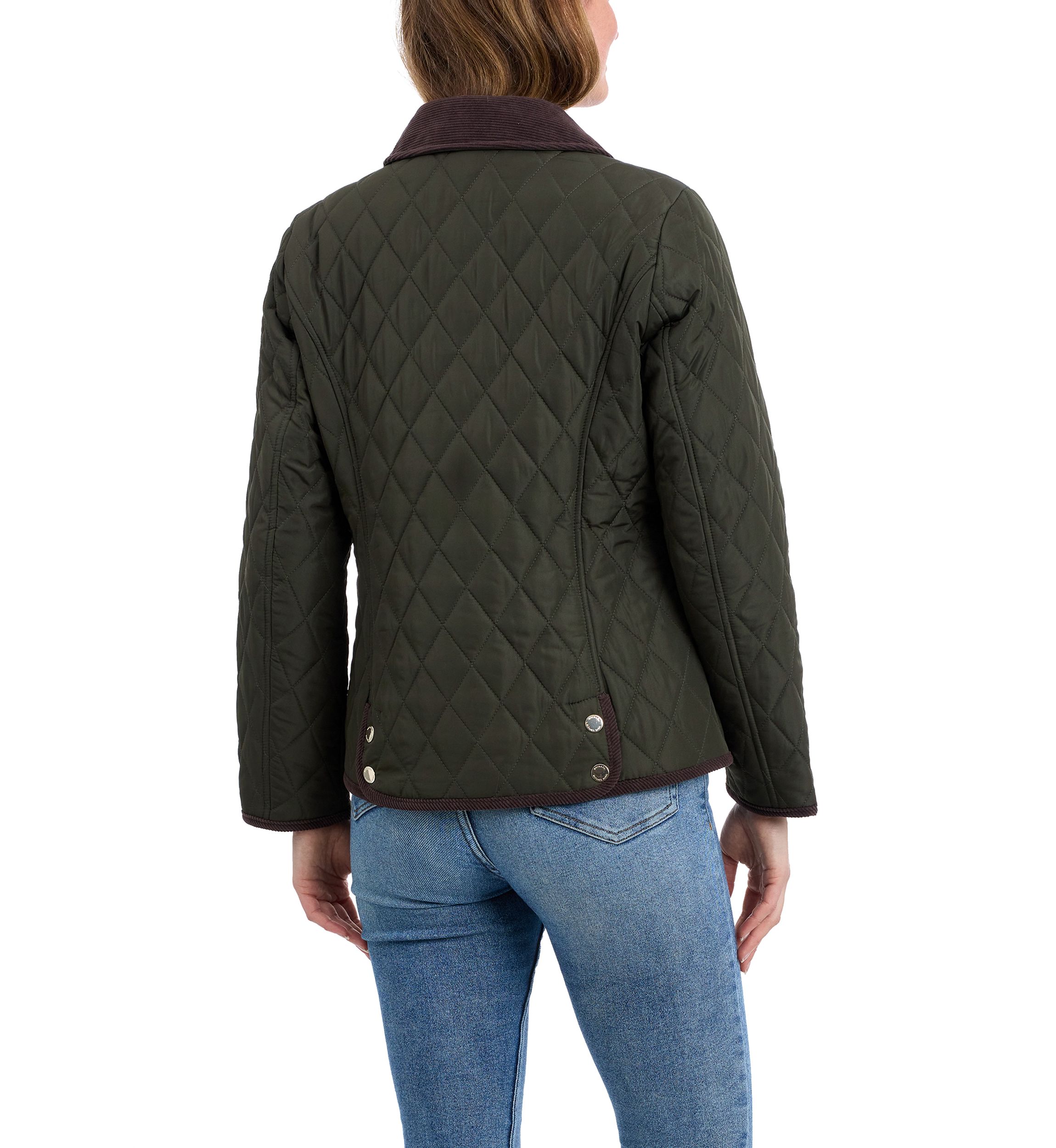 Womens Quilted Barn Jacket with Corduroy