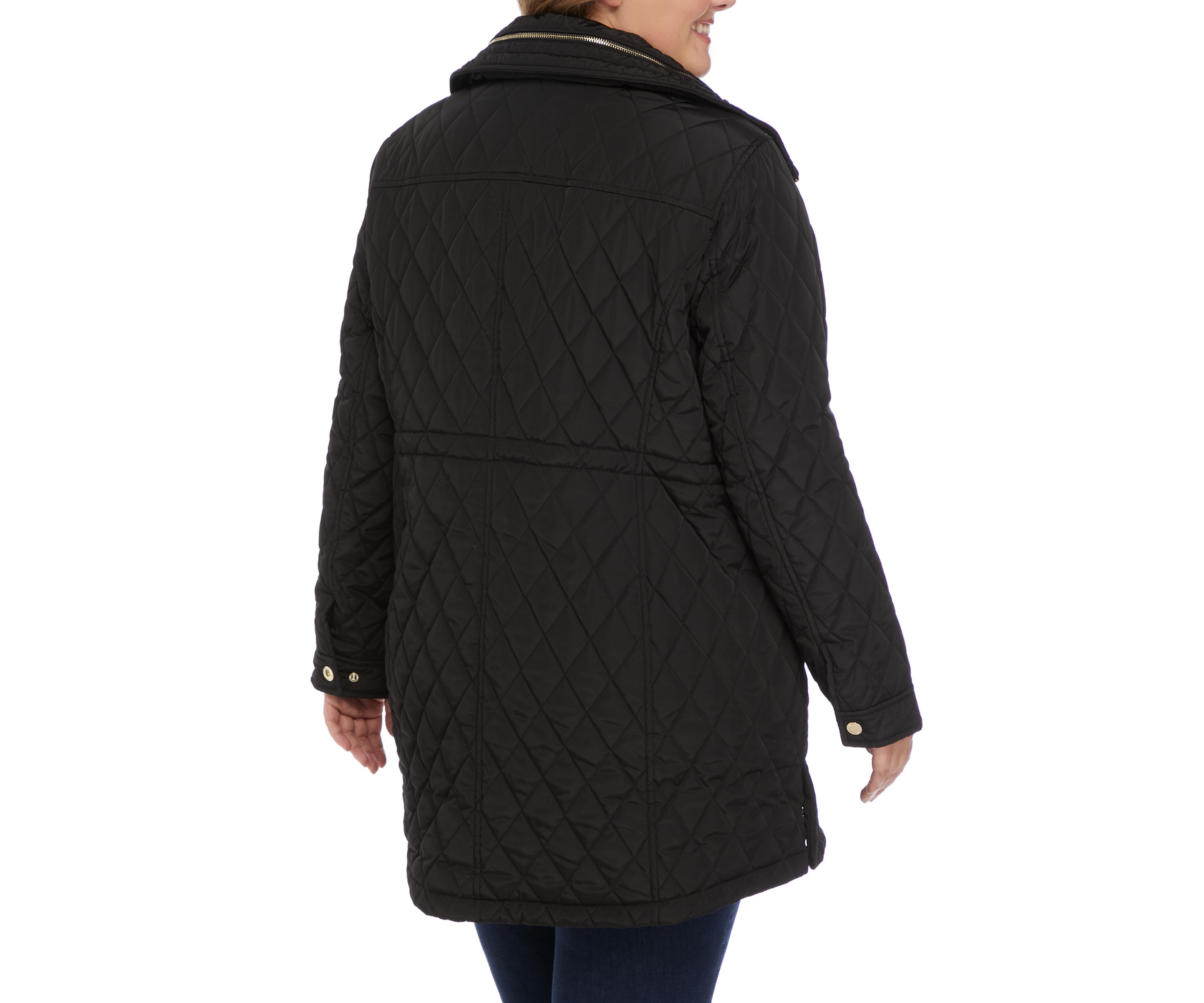 Plus Size Mid Length Quilted Jacket