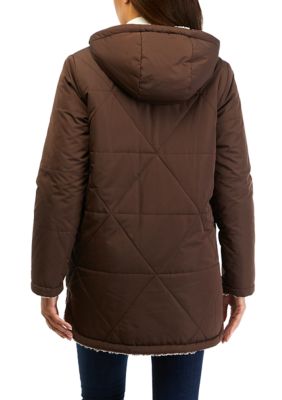 SAM. Addison Shearling Trim Puffer Coat