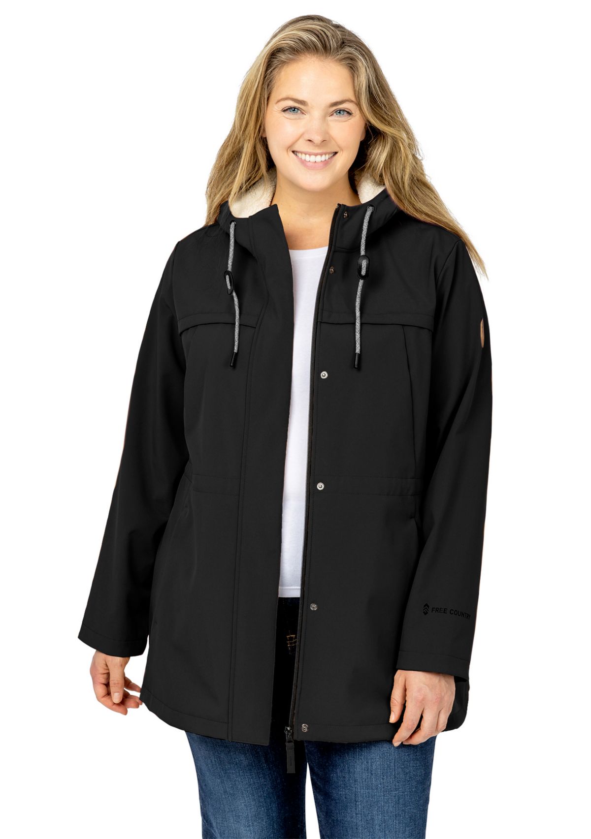 Plus Size Super Sofshell Long Raincoat