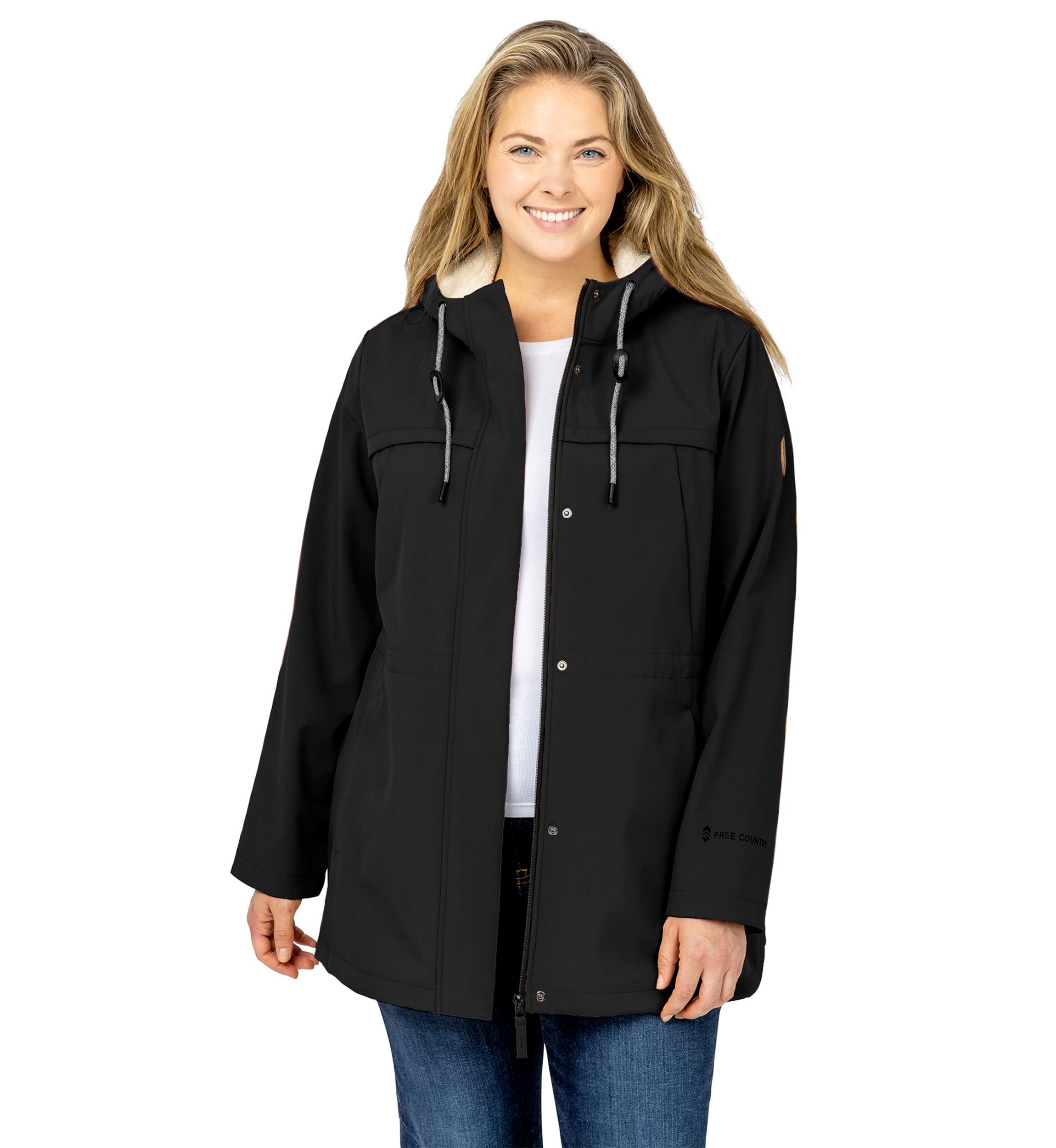 Plus Size Super Sofshell Long Raincoat
