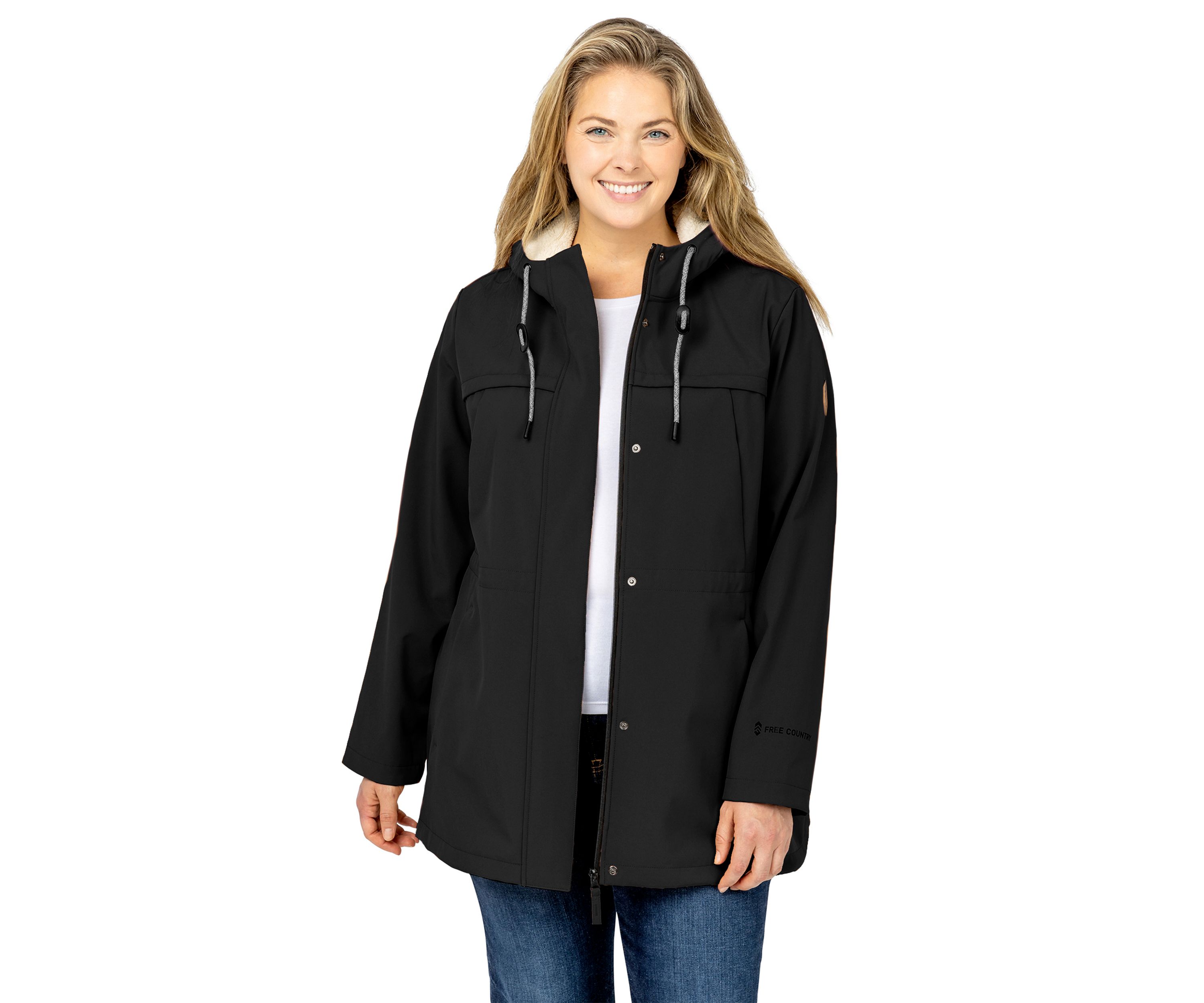 Plus Size Super Sofshell Long Raincoat