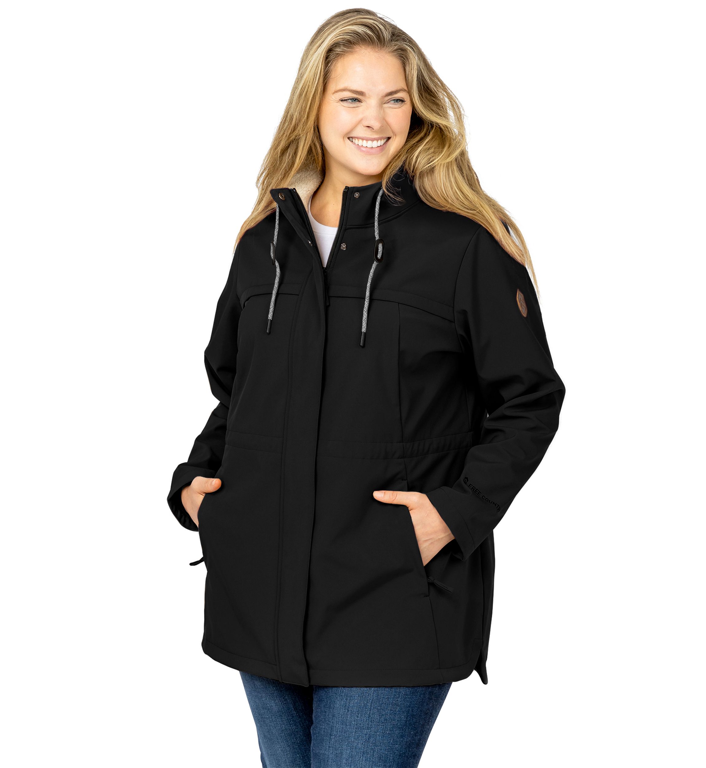Plus Size Super Sofshell Long Raincoat
