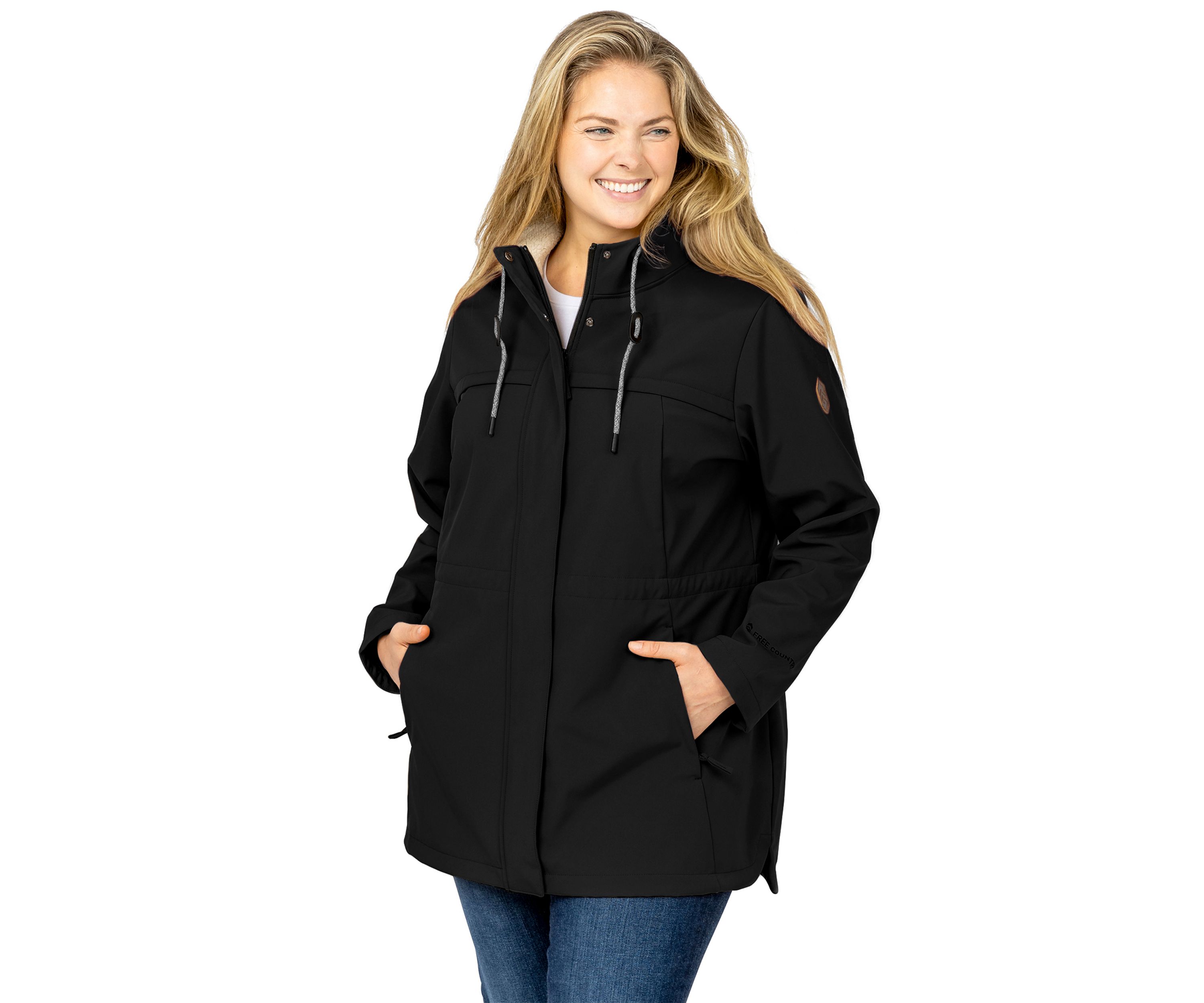 Plus Size Super Sofshell Long Raincoat