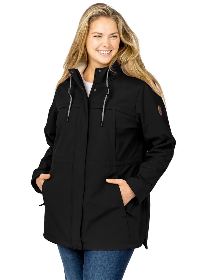 Plus Size Super Sofshell Long Raincoat