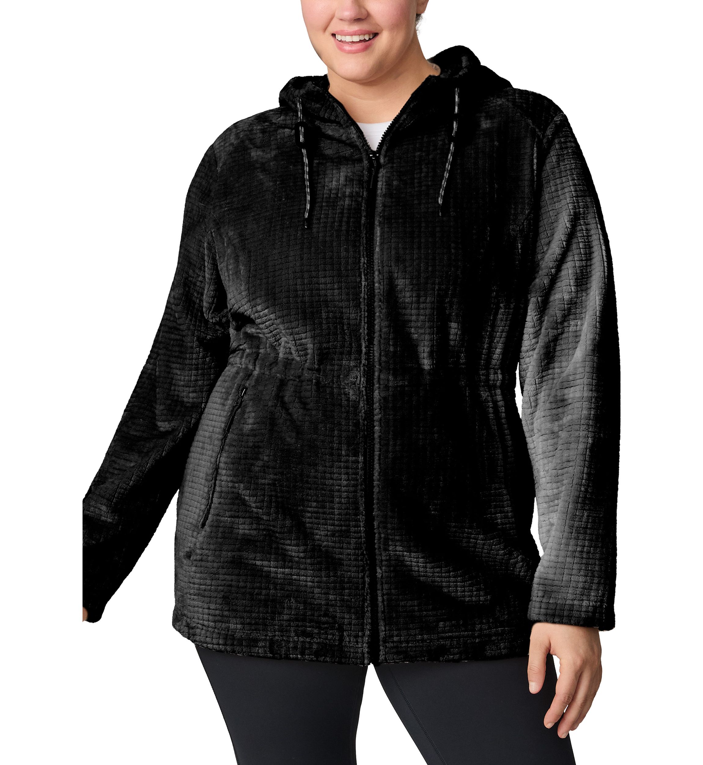 Plus Size Grid Butter Pile Anorak Jacket