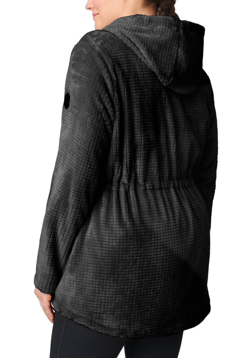 Plus Size Grid Butter Pile Anorak Jacket