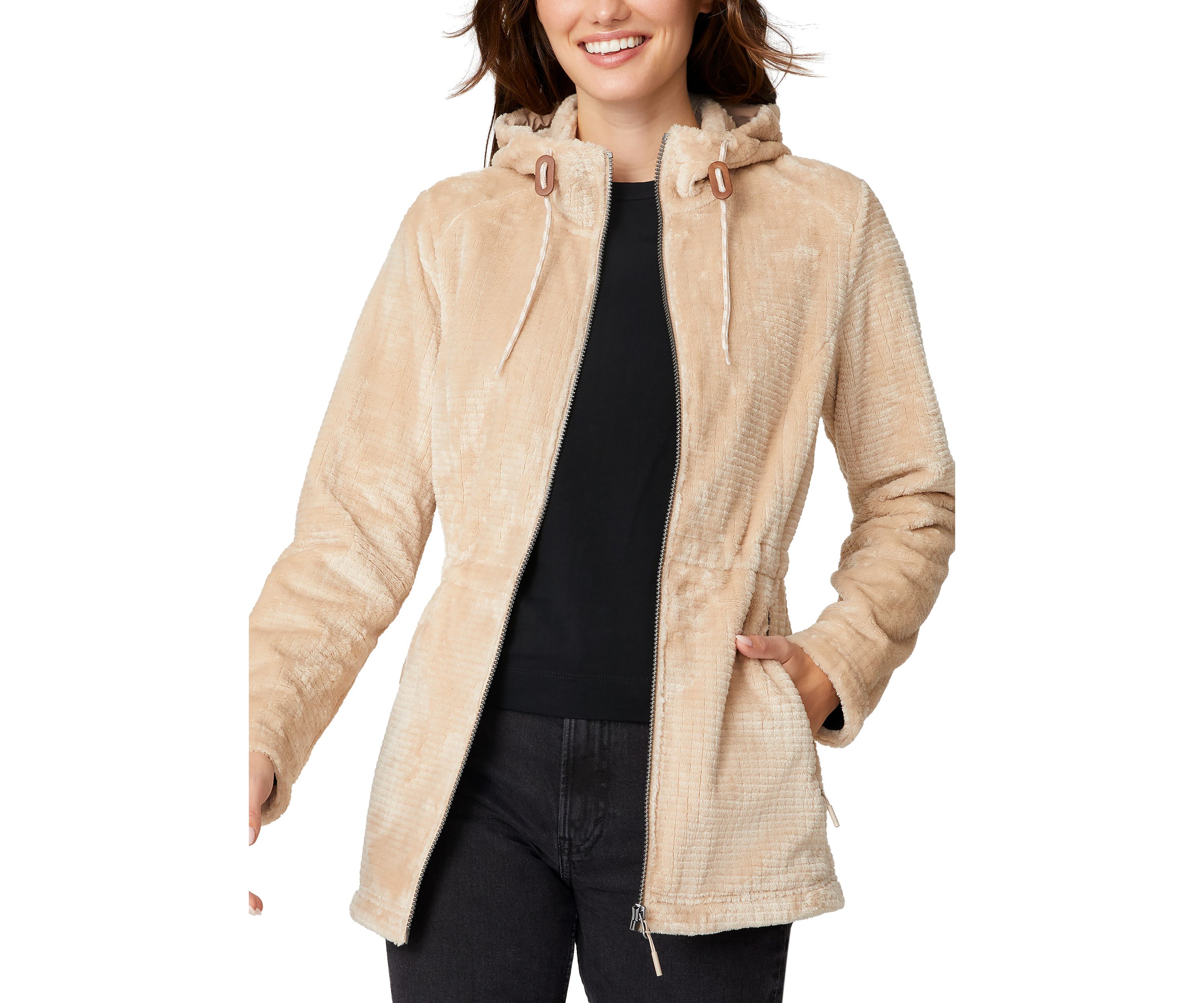 Womens Grid Butter Pile Anorak Jacket