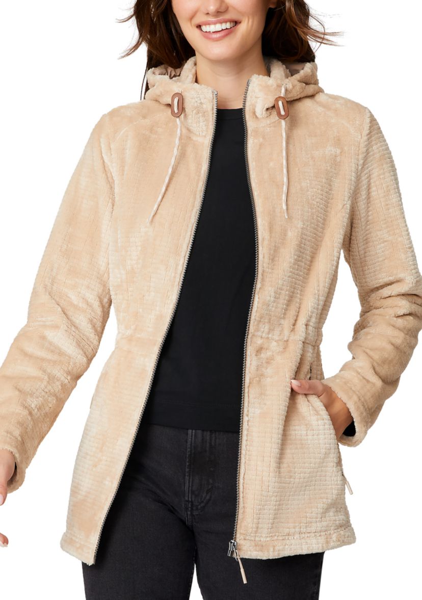 Womens Grid Butter Pile Anorak Jacket