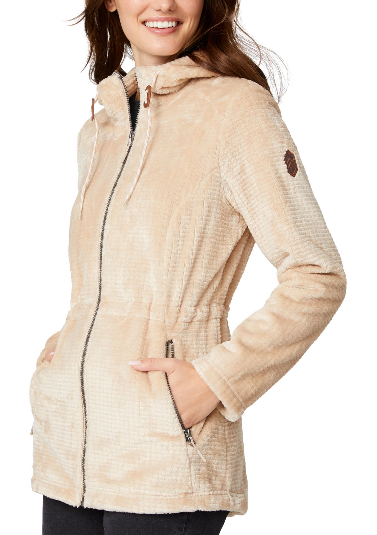 Womens Grid Butter Pile Anorak Jacket