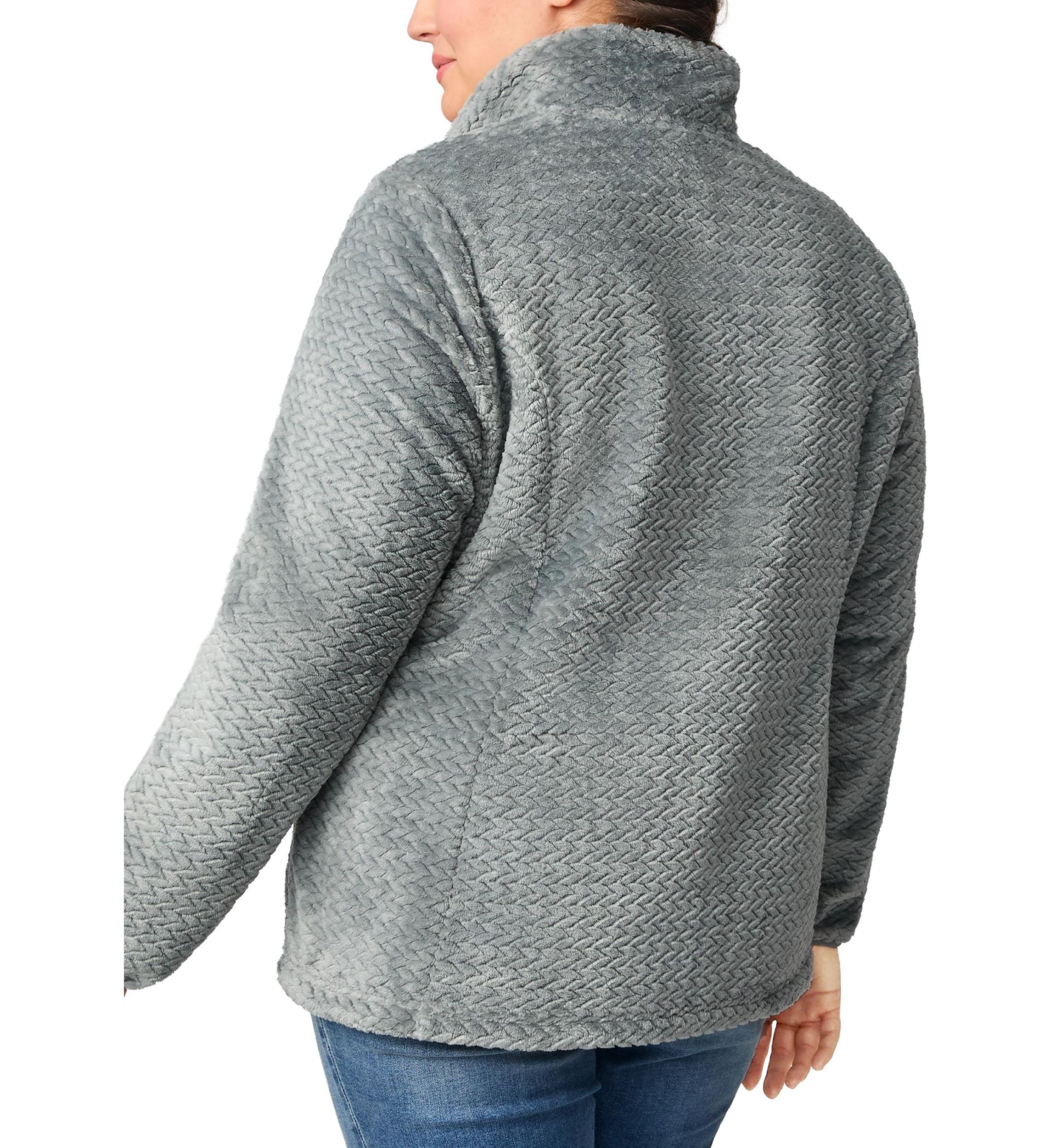 Plus Size Braided Butter Pile Jacket