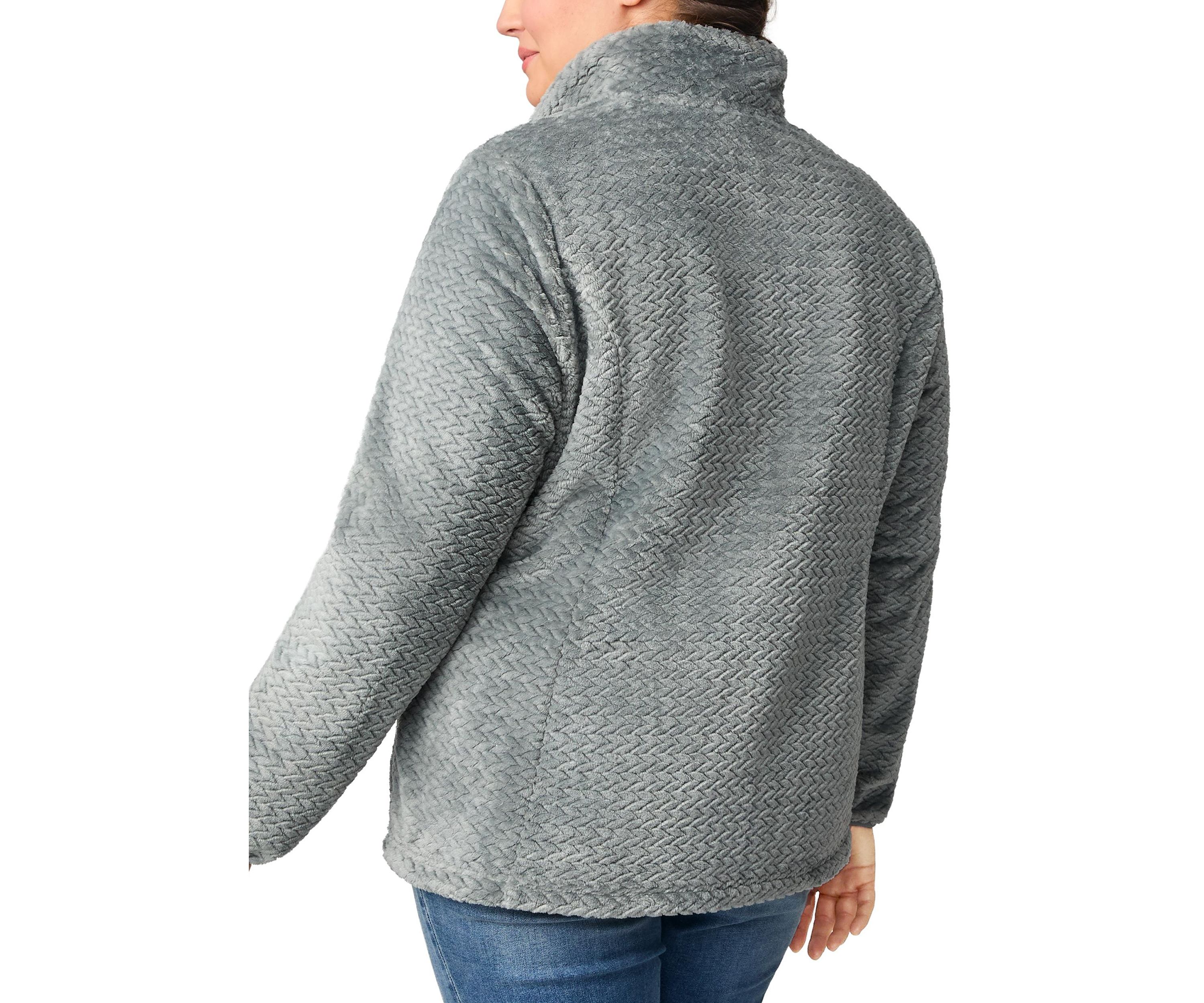 Plus Size Braided Butter Pile Jacket