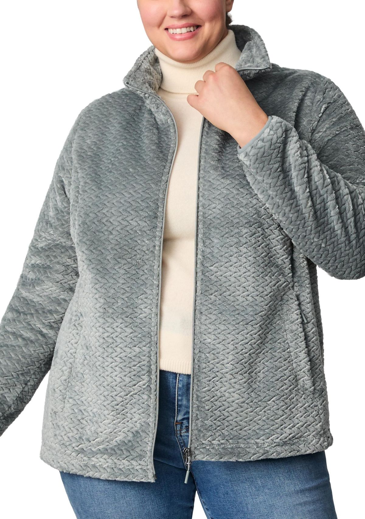 Plus Size Braided Butter Pile Jacket