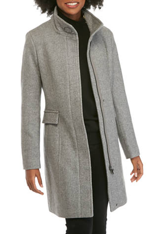 Calvin Klein Zip Front Wool Coat