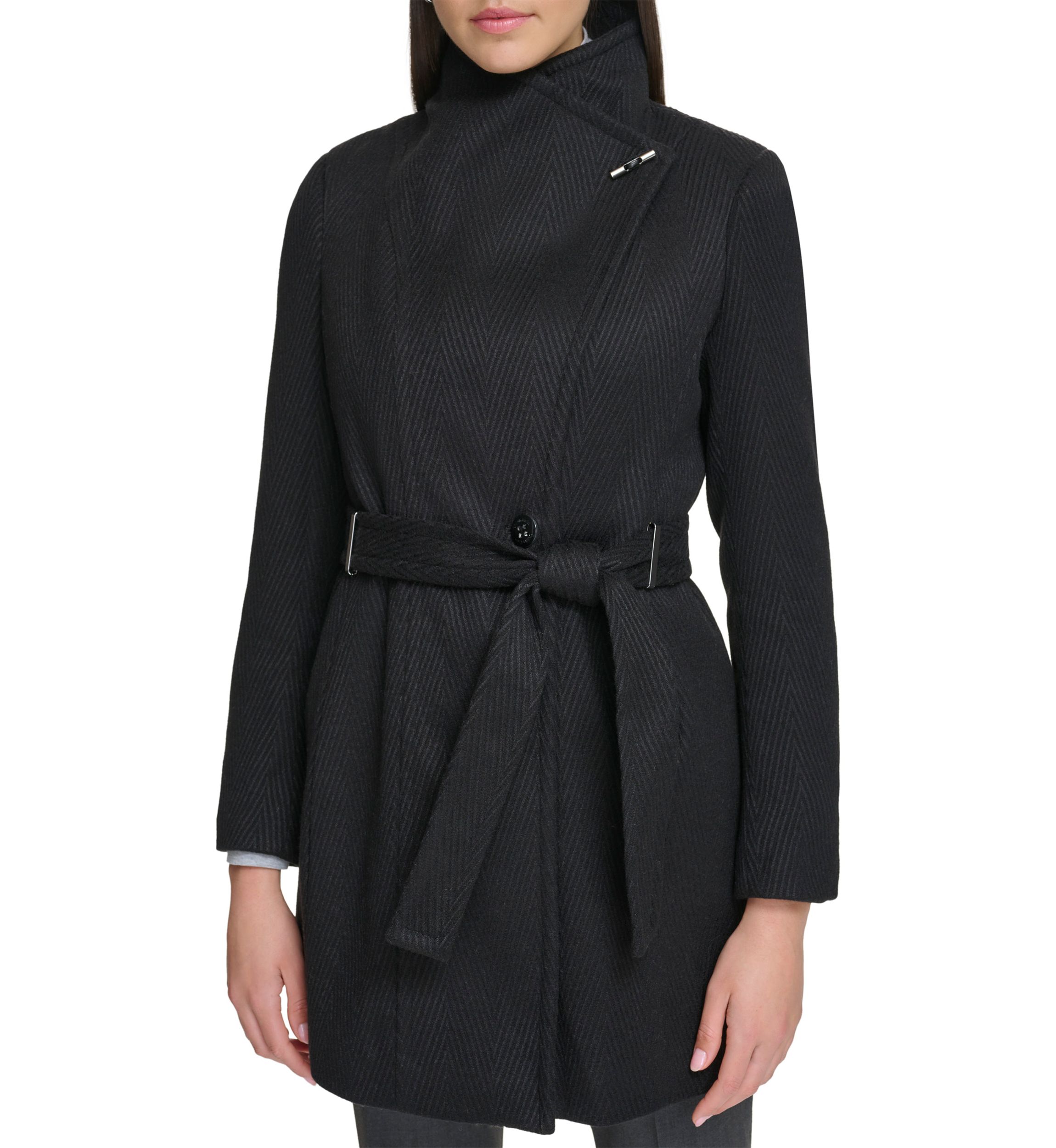 Womens Wing Collar Wrap Coat
